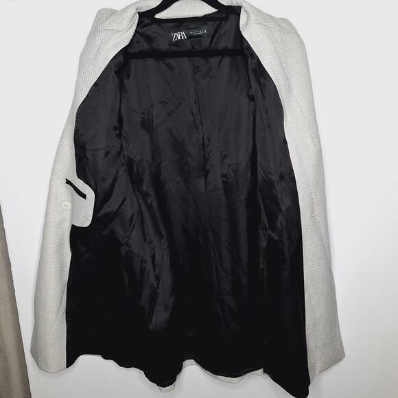 ZARA Double Breasted Oversized Blazer Jacket Dove Women's XL Minimalist Career - Picture 6 of 15
